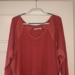 Pink free people sweater